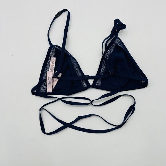 Victorias Secret Womens Size Small Crossover Strappy Triangle Bralette Blue 757 - Picture 5 of 7